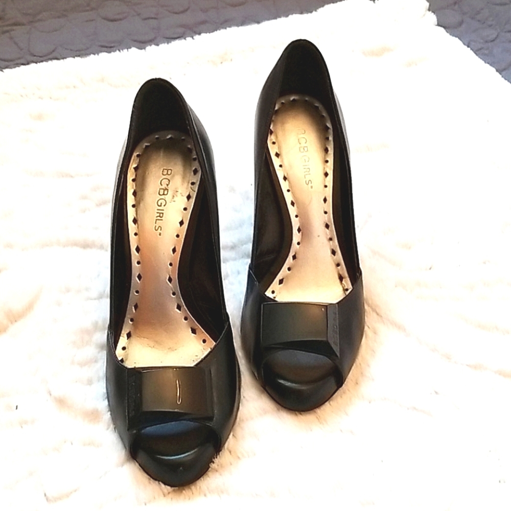 BCBGirls peeptoe pumps.